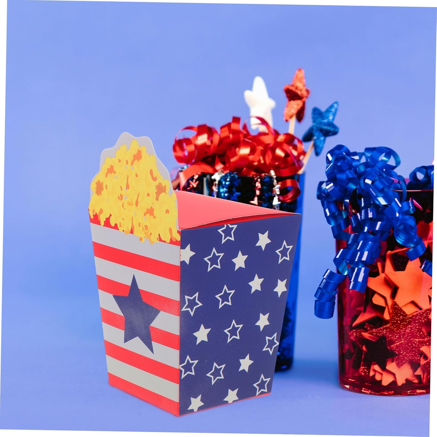LIFKOME 30Pcs Patriotic Popcorn Boxes for Independence Day Party Supplies Safe Paper Containers for Snacks Candy and Movie for Festivals and Celebrations