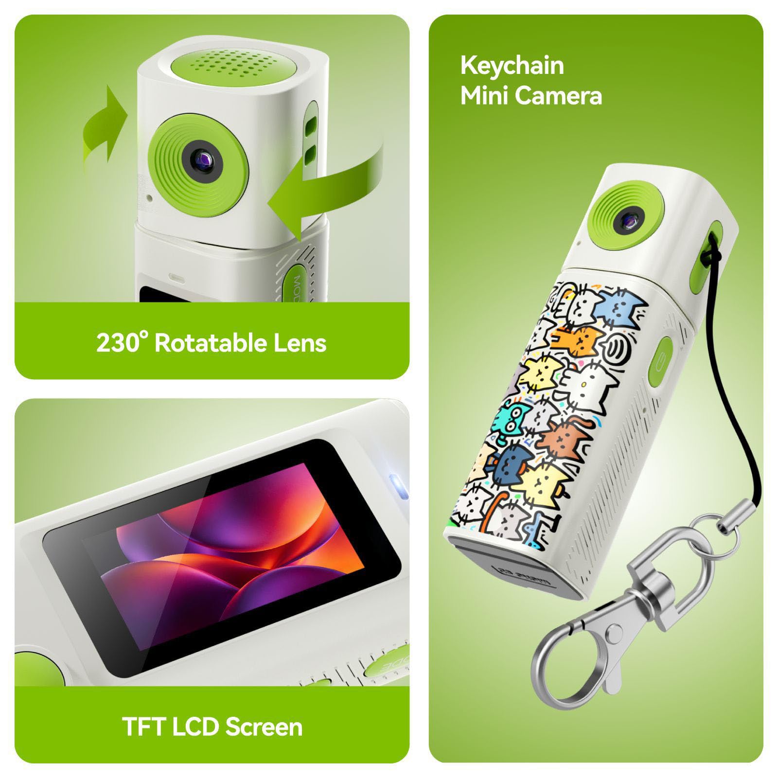 Fotocamera Giocattolo Portatile con Memoria da 32 e Ricarica USB C, Ideale per i Nuovi fotografi Fotocamera Digitale per Bambini