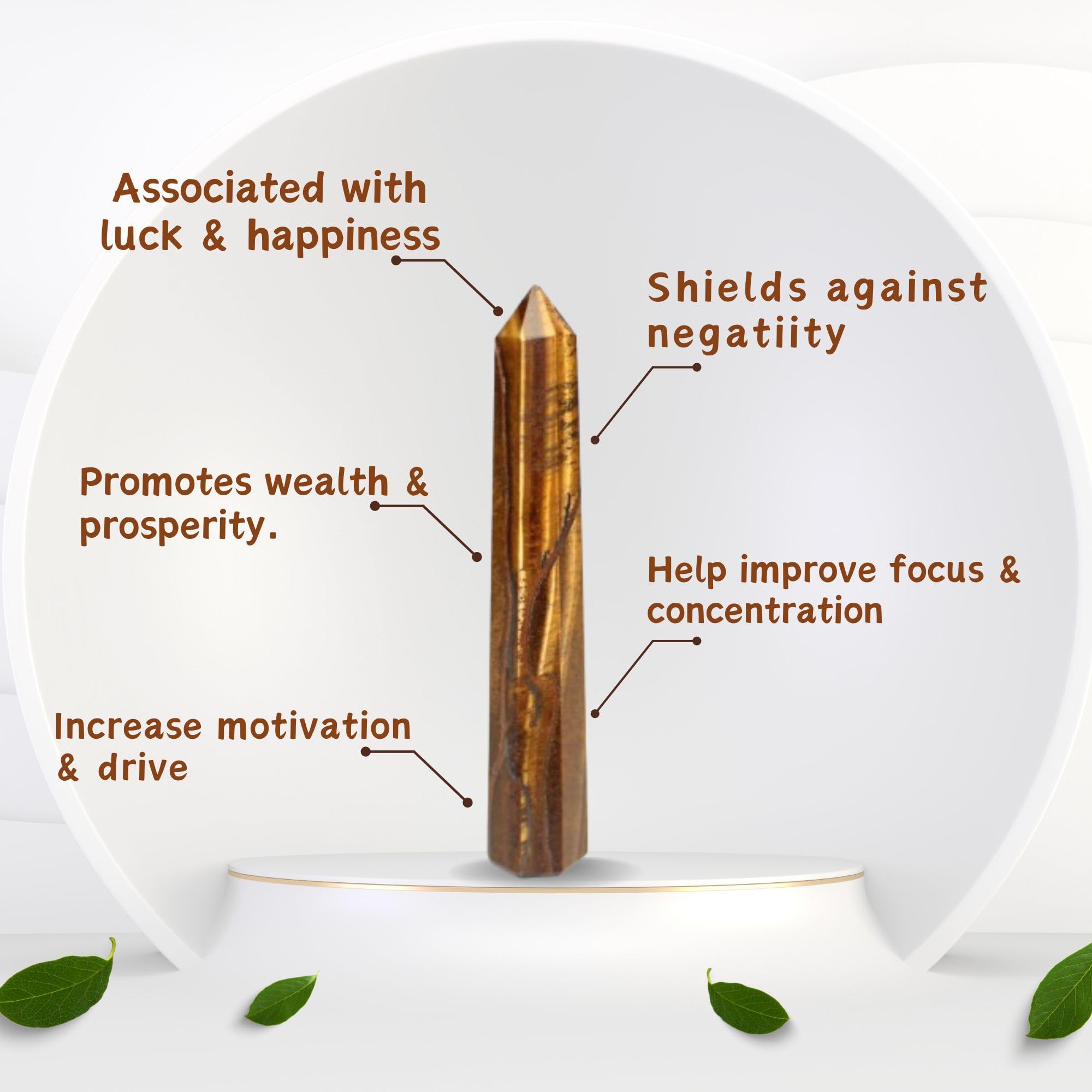 Jet Tiger Eye Obelisk Tower 3 Inch | Natural Tiger’s Eye Crystal Point for Confidence, Protection, Focus, Reiki Healing, Meditation & Home Decor