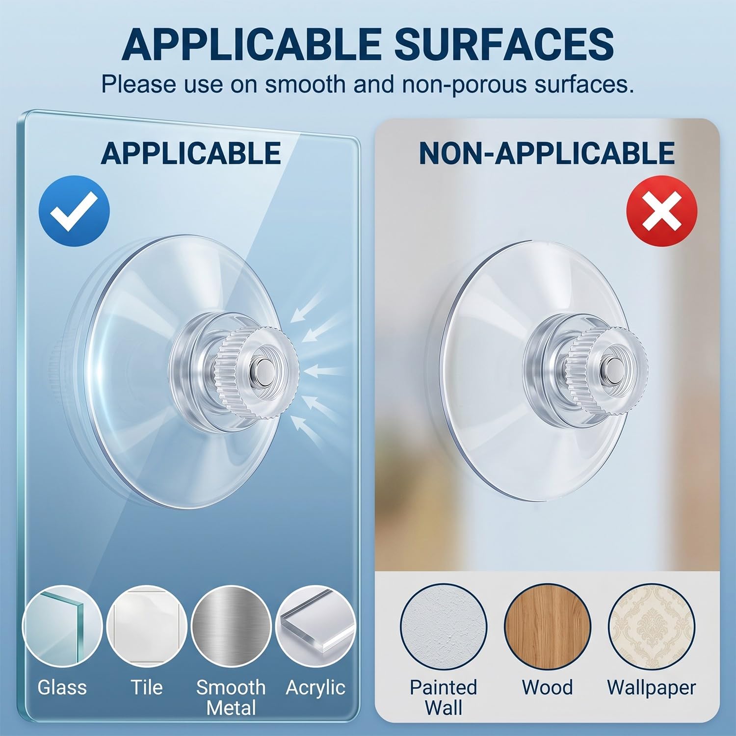 Produktbild von 10x Saugnapf Mit M4 Gewinde – 41mm Stark, Transparent, Mit Überwurfmutter, Für Glas & Fliesen