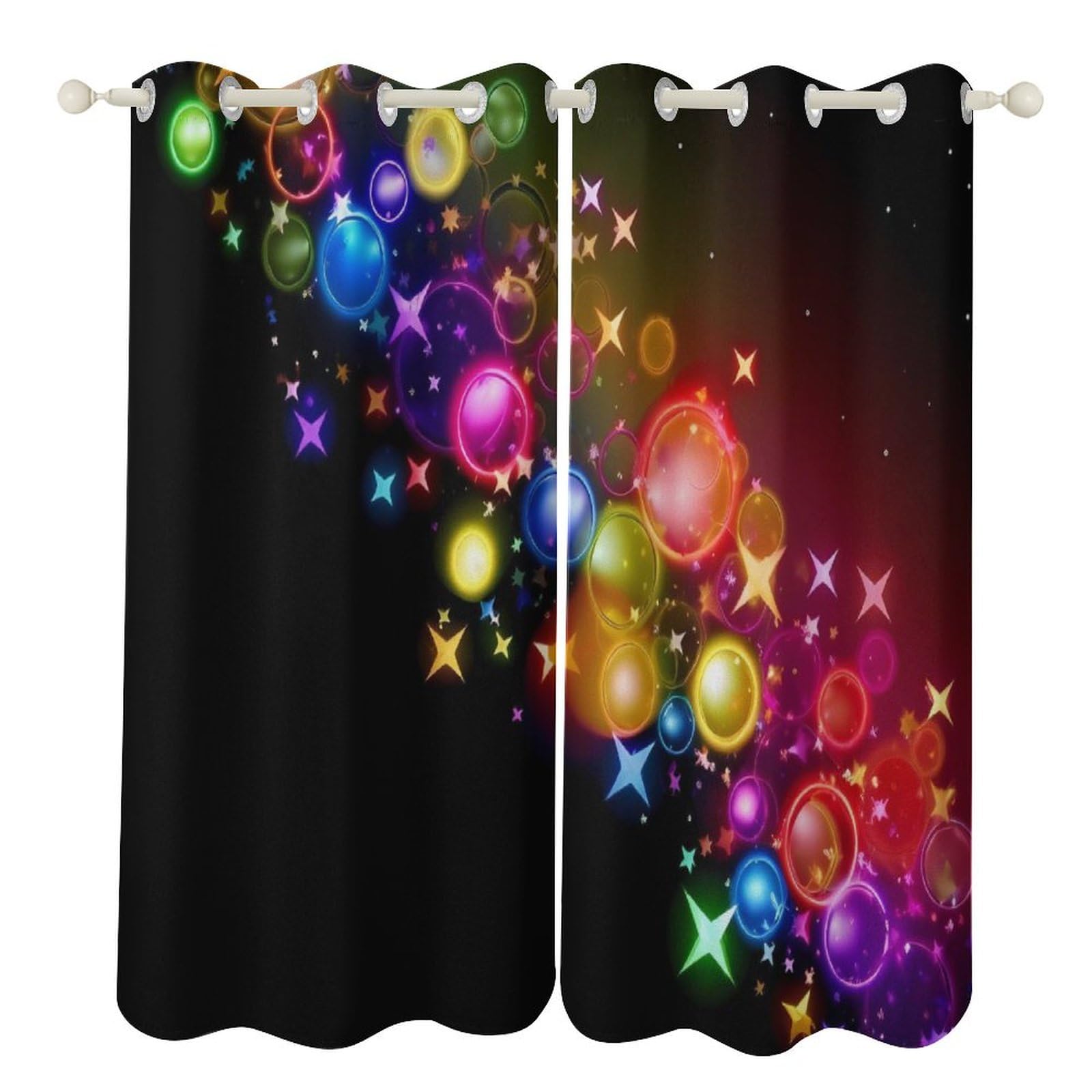 Rideaux occultants étoiles pour chambre d'enfant et salon chaleureux 132x183cm