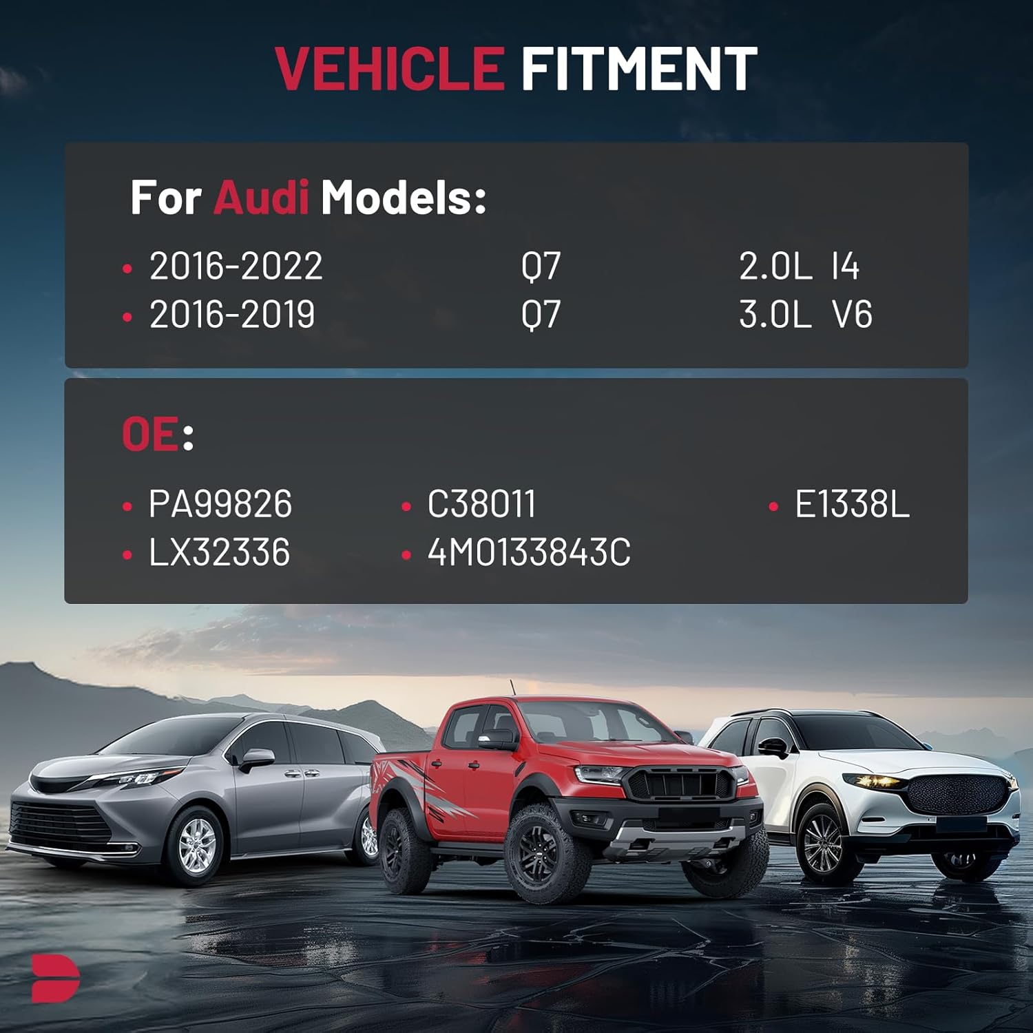 BDFHYK PA99826 Engine Air Filter Compatible with Audi Q7 2016 2017 2018 2019 2020 2021 2022 2.0L 3.0L, Replace# C38011 - Image 3