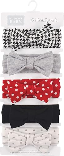 Vista 108 de Hudson Baby Cotton and Synthetic Headbands, Size 0-24 Months