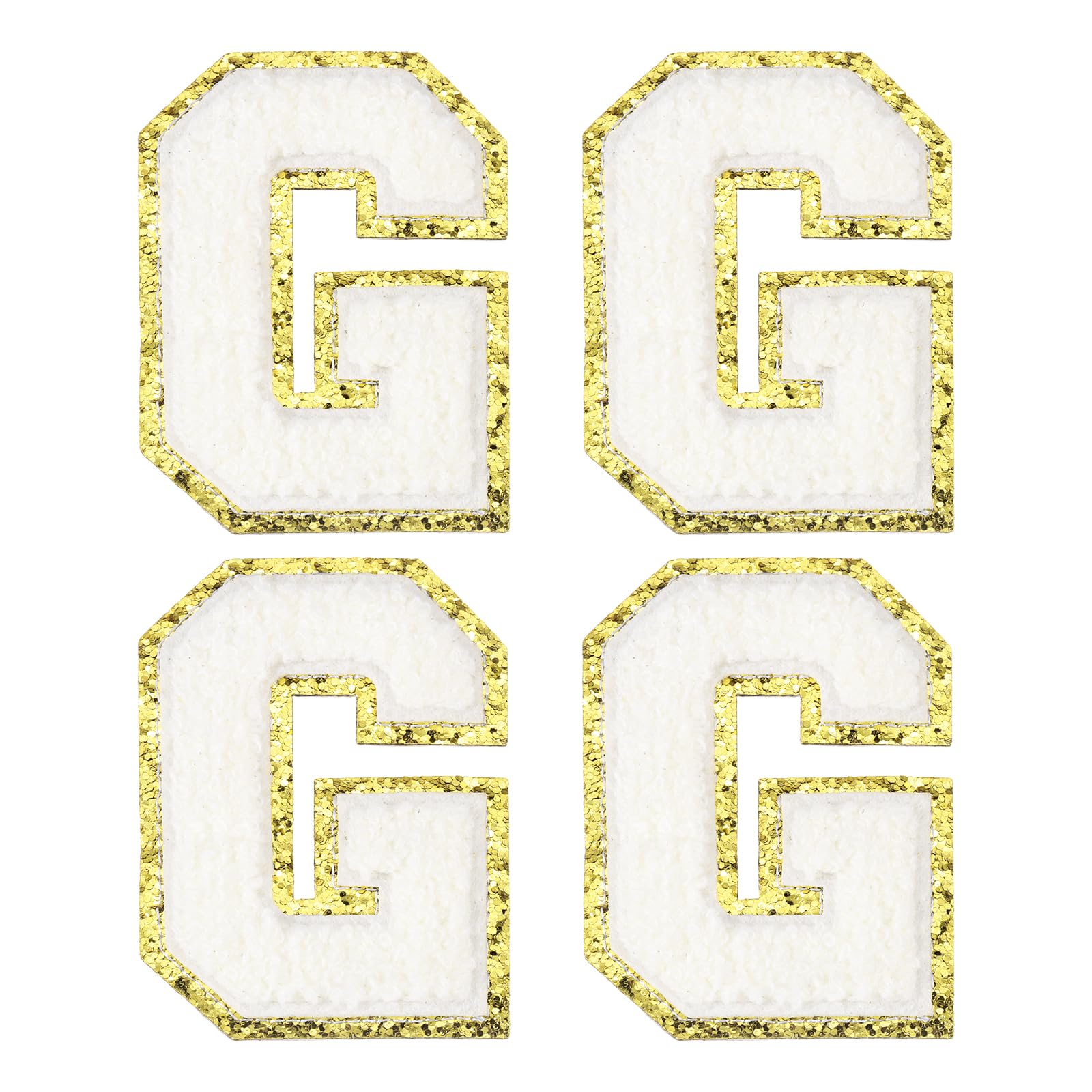 MECCANIXITY Chenille Letter Patches 3.1" Alphabet G Iron on Embroidered Patch Sew on Letter Stickers Applique for Repairing Clothing Jeans Shoes Hats