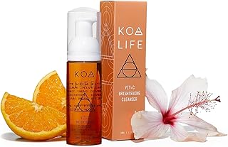 KOA LIFE Vit-C Illuminating Facial Cleanser - Vitamin C Facial Wash, Skin Illuminating Face Wash, Gentle Foam Cleanser, Vegan - 1.7 Fl Oz