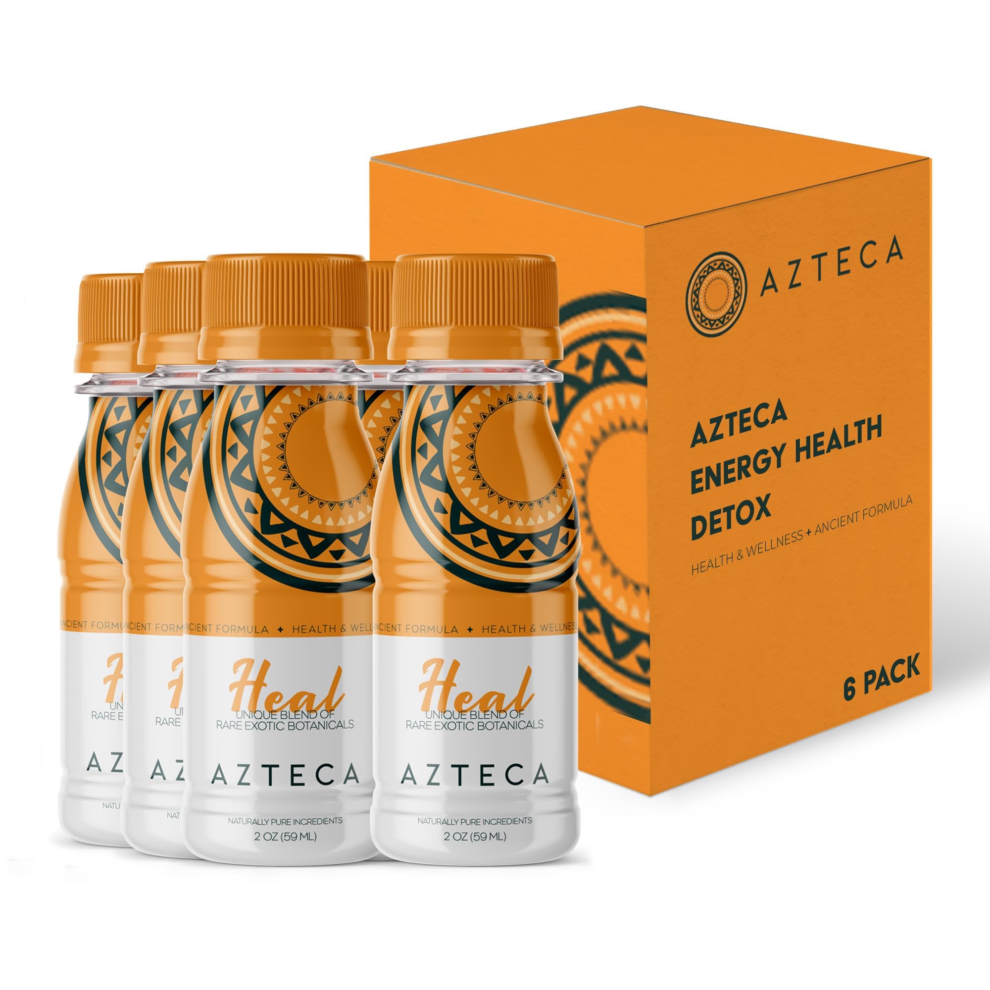 AZTECA BOTANICALS Shot de Energia Orgânico com D-Ribose, Erva-Mate, Guayusa e Vitamina B12, sabor limão, 6 garrafas