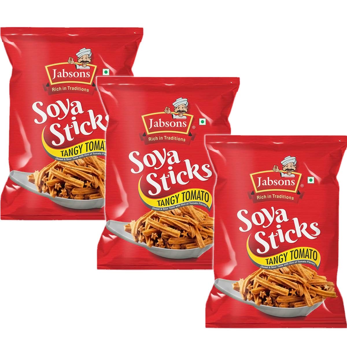 Jabsons - Soya Sticks (3 PACK), 180g x 3 (Tangy Tomato)