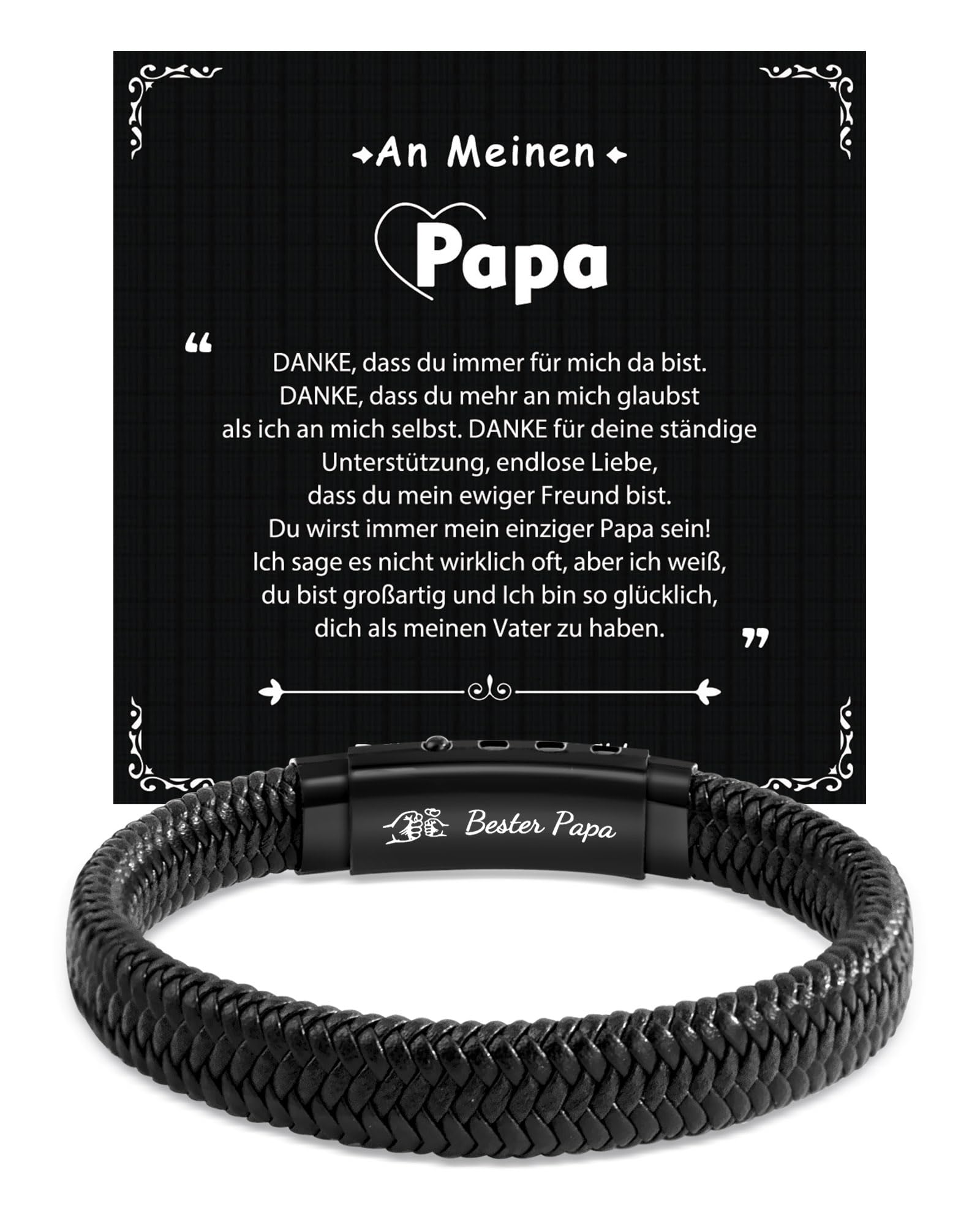 CheersLife Ich Liebe Dich Geschenke für Männer An Meinen Sohn Bruder Mann Armband, Geburtstag Valentinstag Jahrestag Vatertagsgeschenke Papa Geschenk für Ihn Freund Ehemann Sohn Bruder Lederarmband