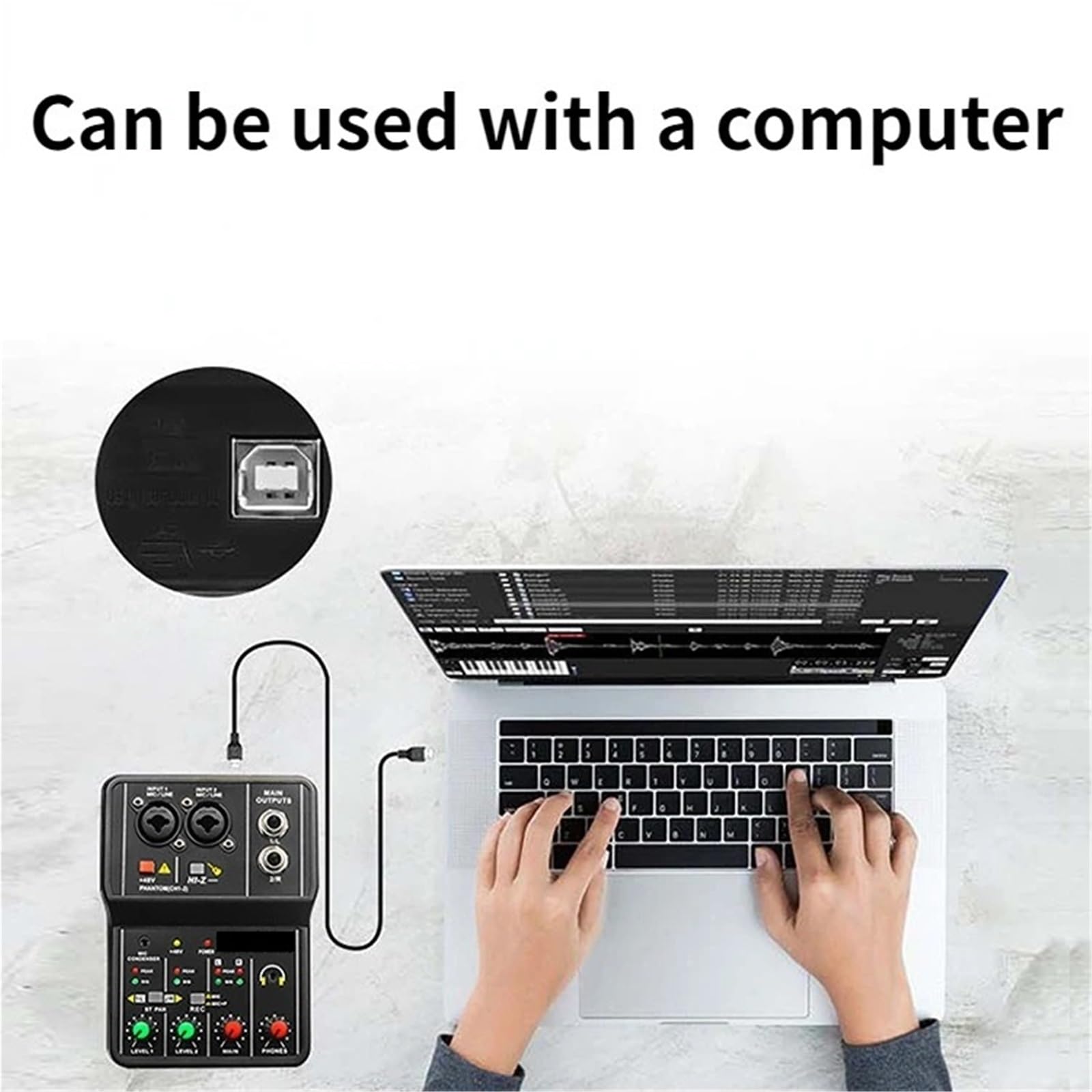 DJ Controller, Interfaccia for console mixer DJ a 2 canali, scheda portatile for trasmissione in diretta DJ