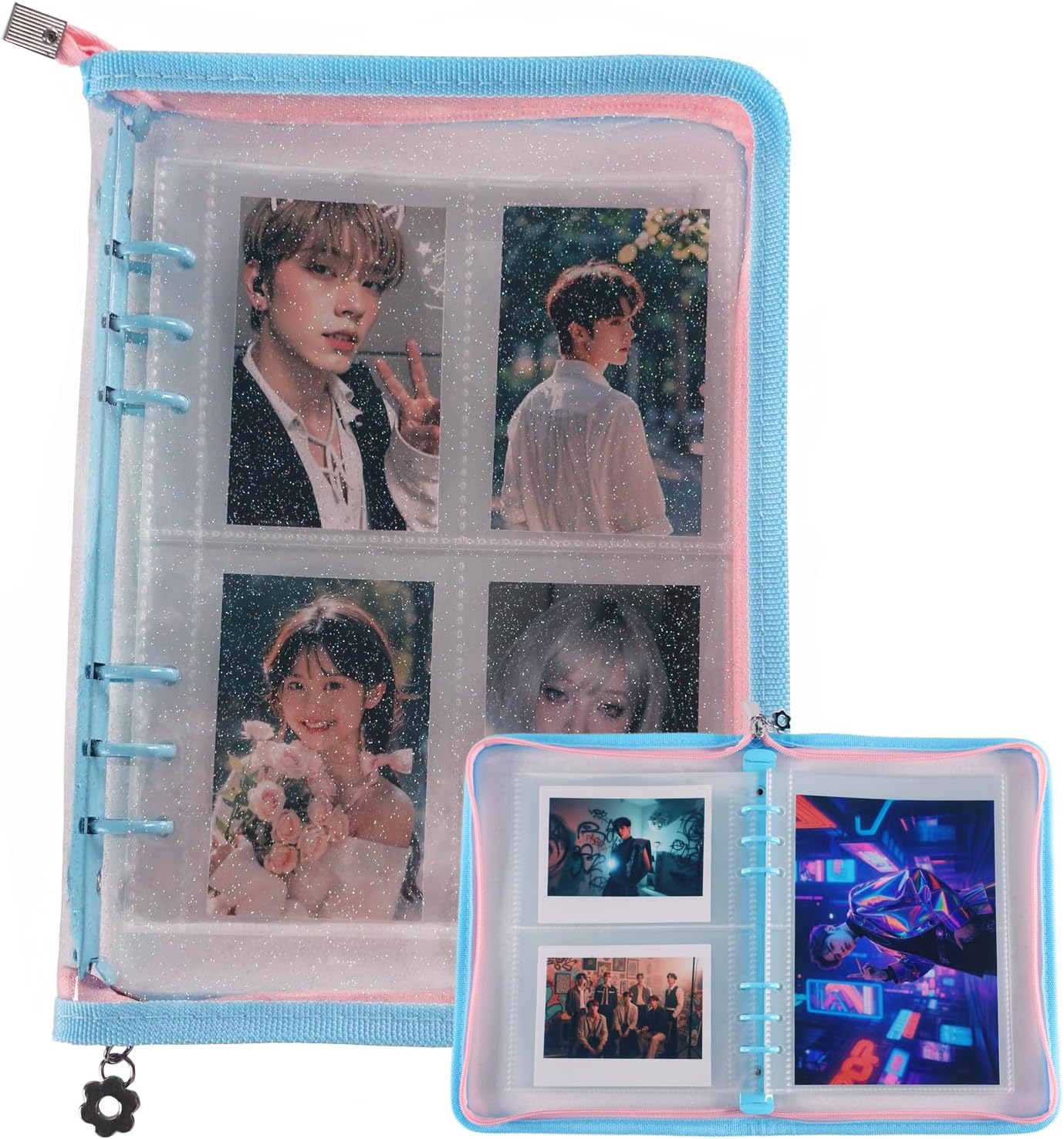 A5 Kpop Photocard Binder,50 Card Pages,270 Slots,3 Card Slot Sizes.Cute Photo Album for Kpop Stan.Blue