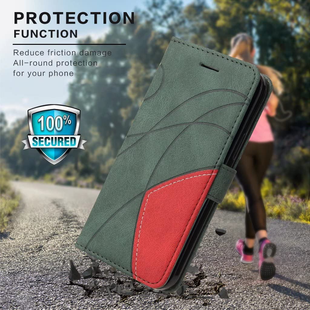 Saturcase - Custodia per LG K50/Q60, in pelle PU, con chiusura a