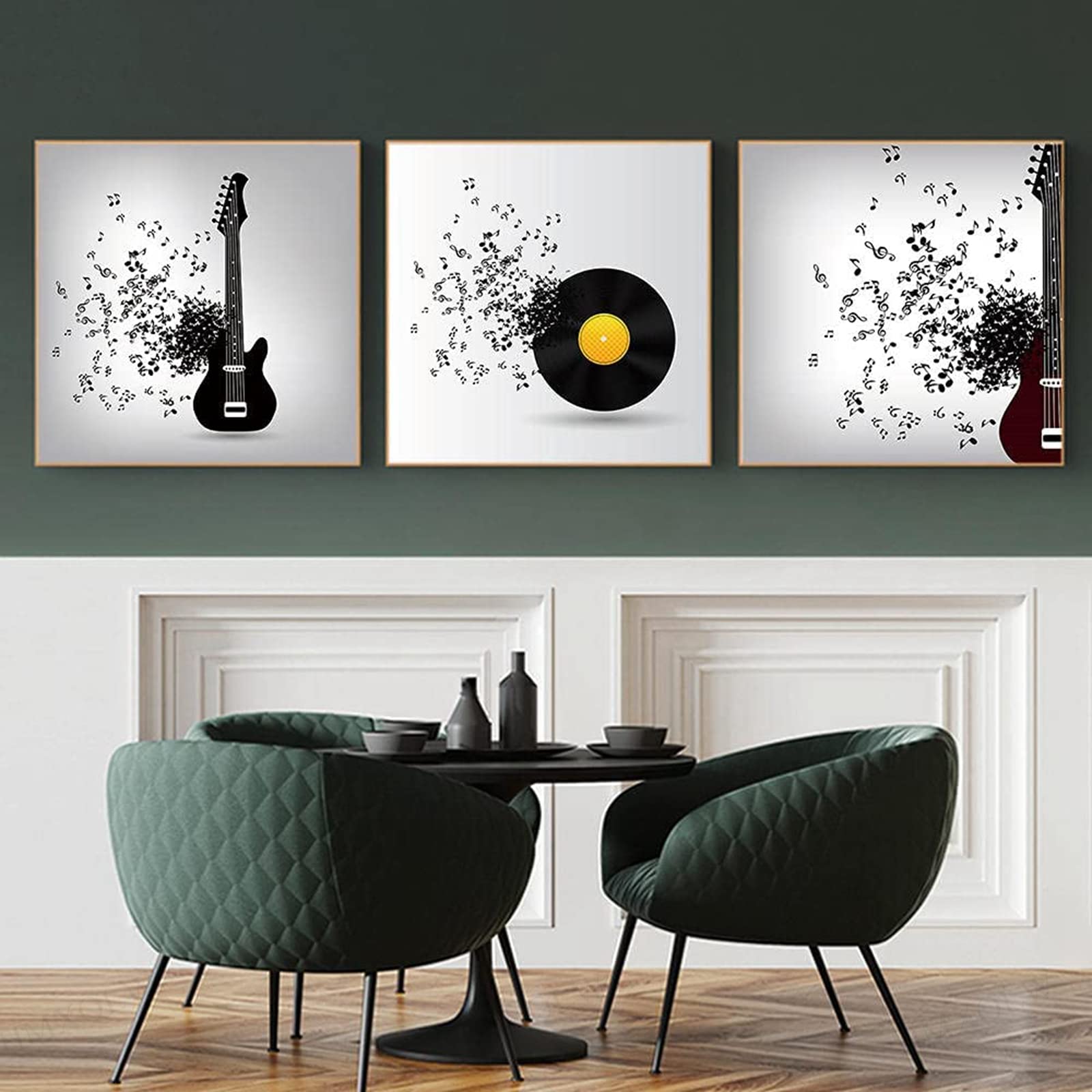 Toile musique noir et blanc pour sublimer la décoration murale d'une chambre