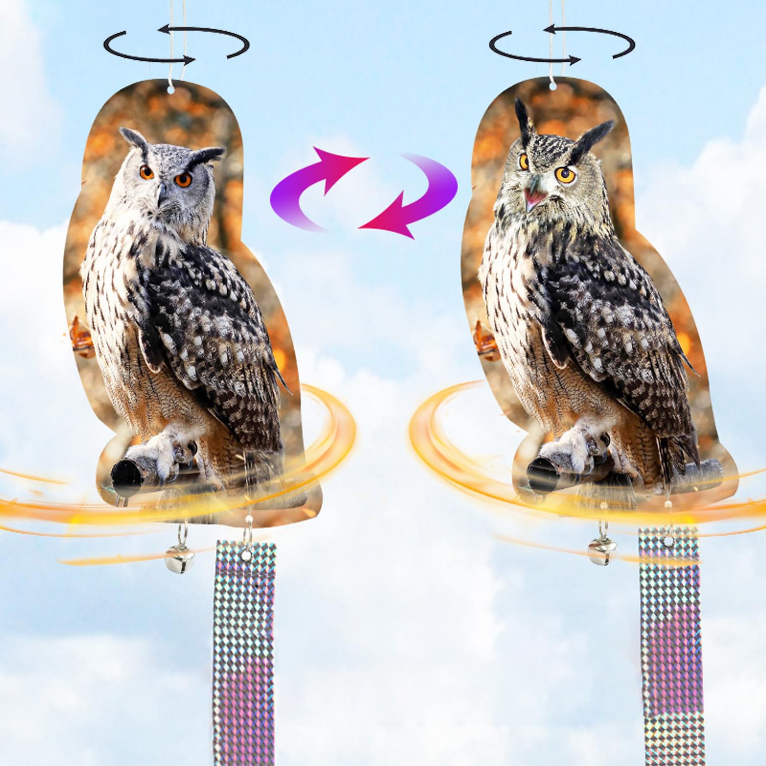 Amazon.co.jp: 鳥よけ 鳩よけフクロウ＋両面高反射テープ1枚 防鳥