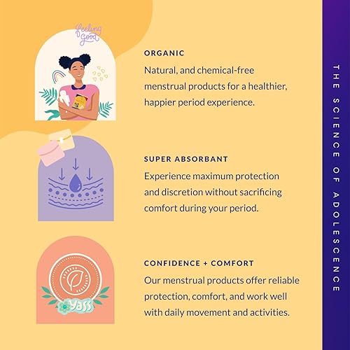 Miniatura 3 de Kit de primer período para preadolescentes  Almohadillas de período pequeño  Ideal para la escuela y en movimiento  Cero cloro, blanqueador, tintes