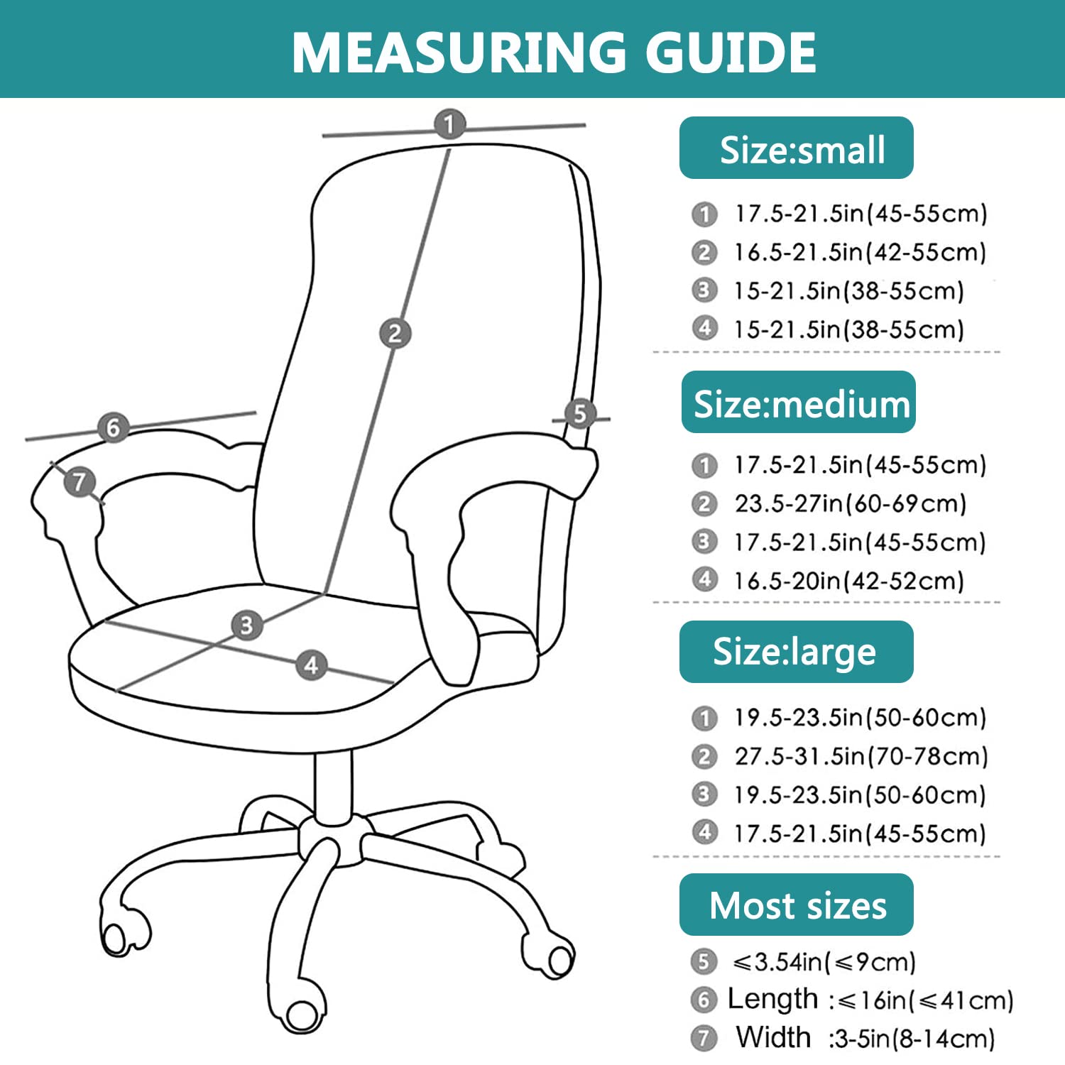 Stretch-Bezug for Bürostühle Mit Hoher Rückenlehne, Waschbar, Abnehmbar, rutschfest, Schonbezug for Schreibtischstühle Strapazierfähigem Reißverschluss(Dark Brown,Large)