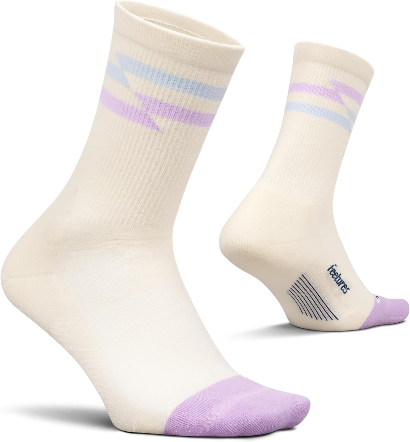 Feetures Elite Max Cushion Mini Crew Grip Socks - Targeted Compression, Anti-Slip Bottoms, Blister-Free Fit for Runners