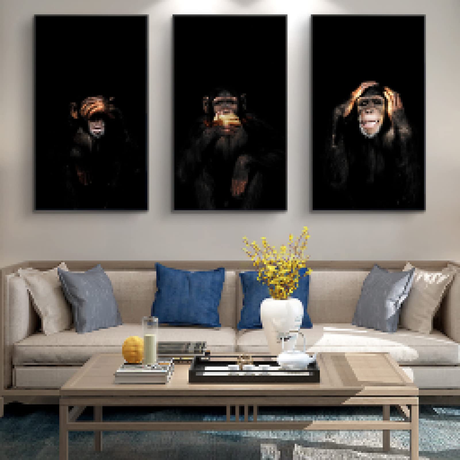 Tableau singe abstrait dcoration salon moderne 50x90cm - 8