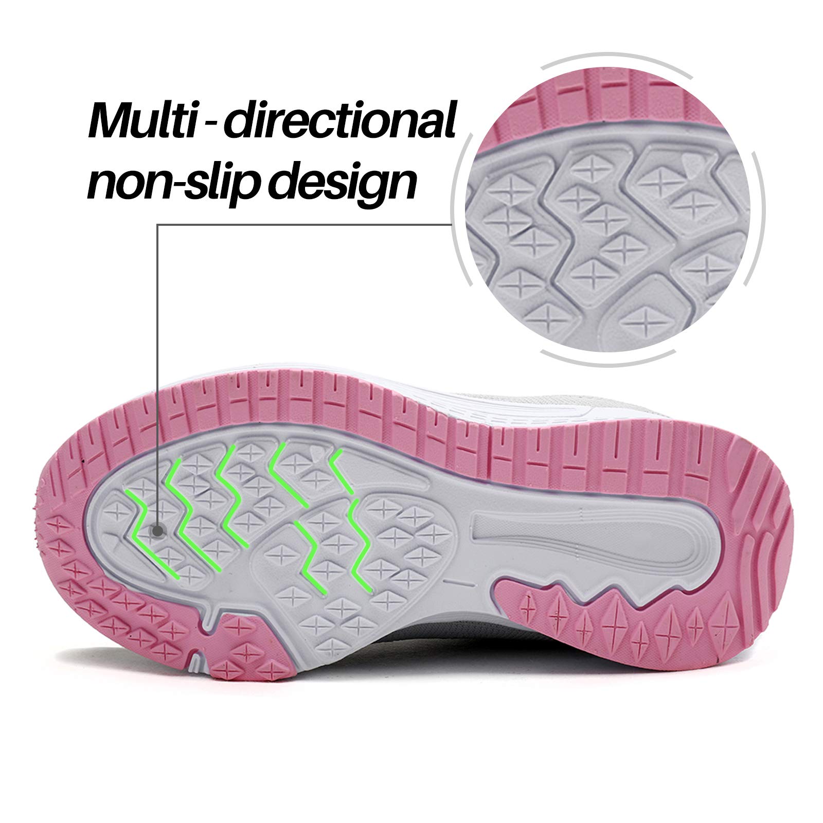 Sneakers Women Breathable Running Shoes Women Sports Shoes Athletic Lightweight Flat Lace Up Black Blue Pink 35-44 EU - 5
