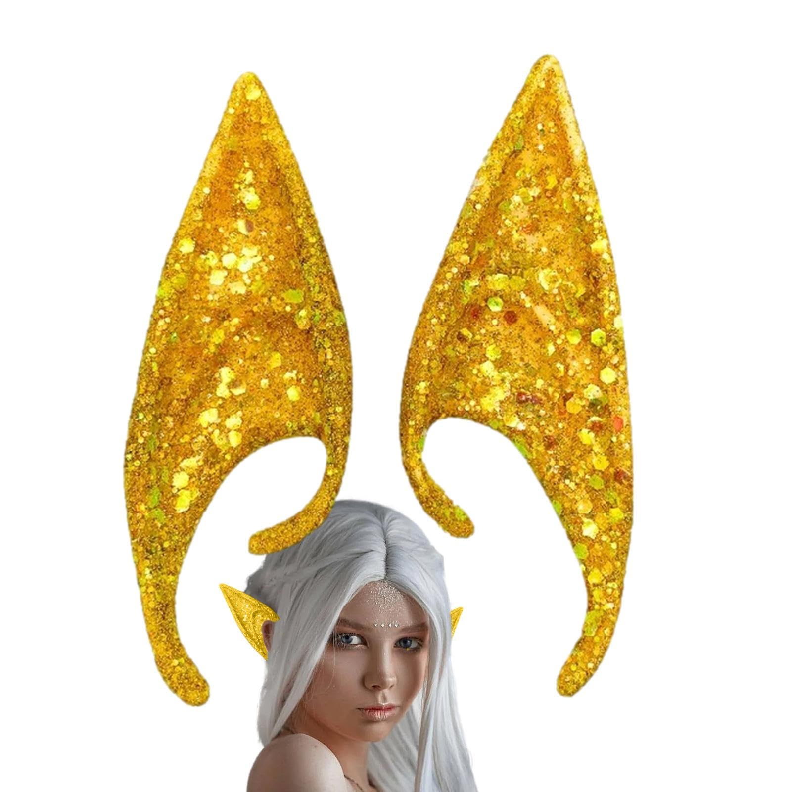 Elfenoren voor vrouwen,Glitter Halloween Elven Vampire Fairy Ears - verkleedkostuum Elven Vampire Fairy Ear Cuffs, Maskerade Accessoires