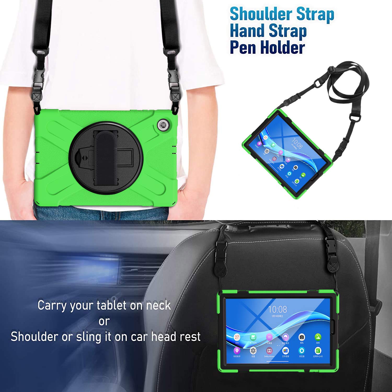 ORANXIN Custodie Per Lenovo Tab P10 M10 - Supporto Silicone Morbido Antiurto Gomma Conchiglia Protettivo Copertina Per Lenovo Tab (P10 TB-X705F) / (M10 X605) 10.1 Pollice Tablet - Foto 5