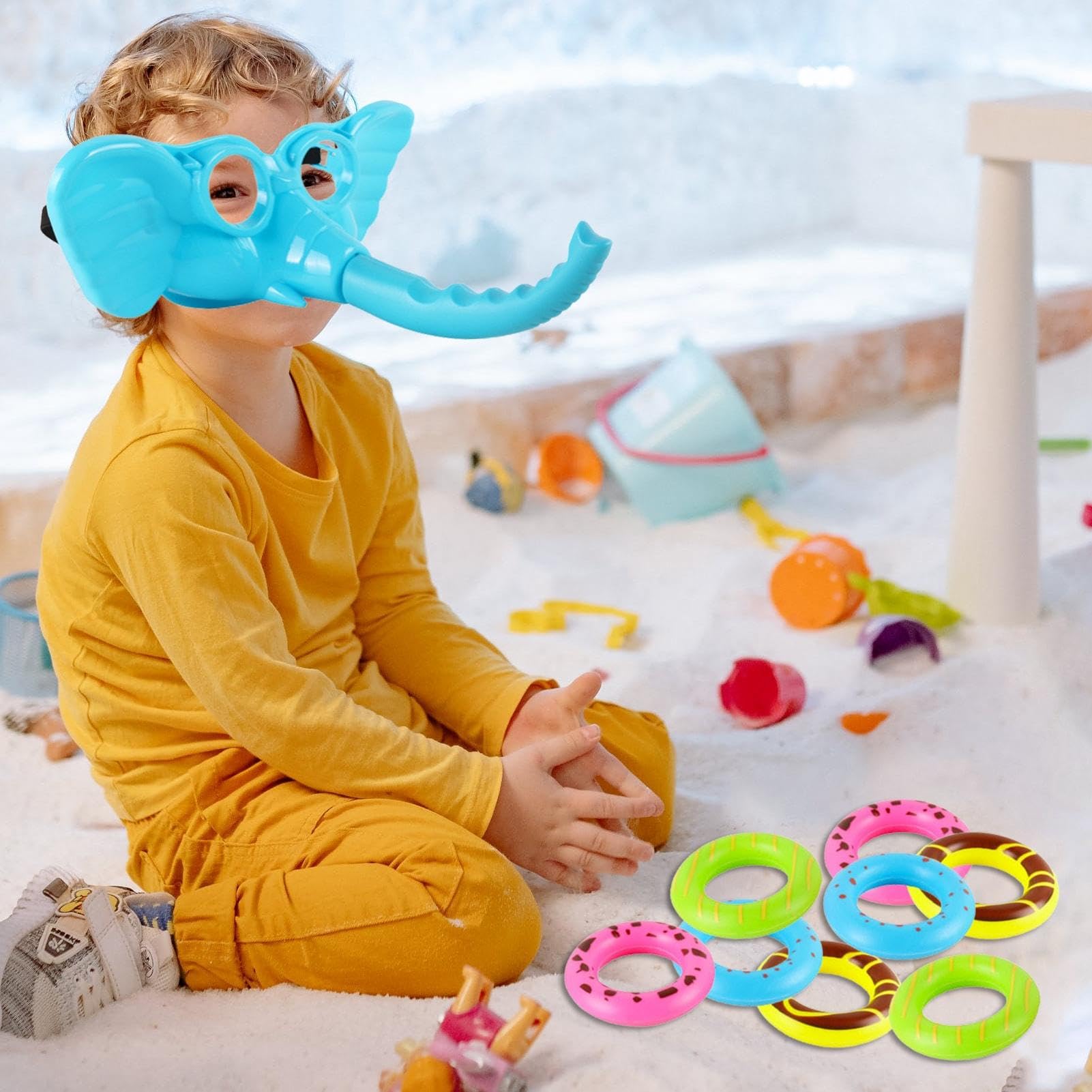 Jeu d'éléphant pour – Activités de Table de Beignets, Jeu de société engageant pour Les familles | Trompe d'éléphant à succès, Jeu Amusant en Famille avec 4 Nez d'éléphant et 12 Beignets