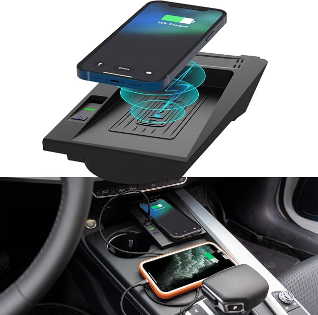 CarQiWireless Wireless Charger for Audi A4 S4 2016-2024,forA5 S5 2018-2024 Wireless Charging Pad Center Console Organizer for Audi A5 S5 A5 S5 Accessories A4 Allroad A4 Quattro,