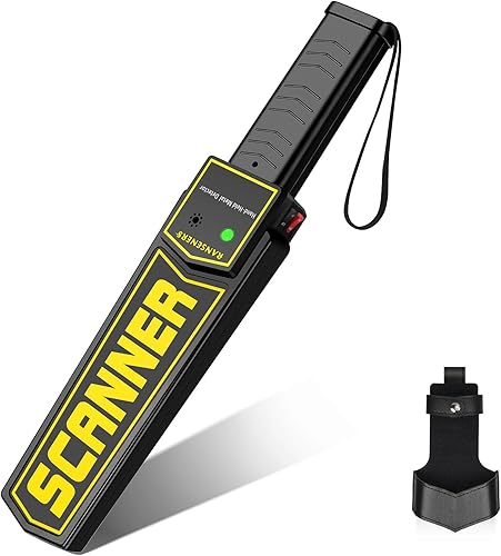 RANSENERS Varita detector de metales, varita de seguridad, alertas de sonido y vibración ajustables portátiles, detecta todos los productos metálicos