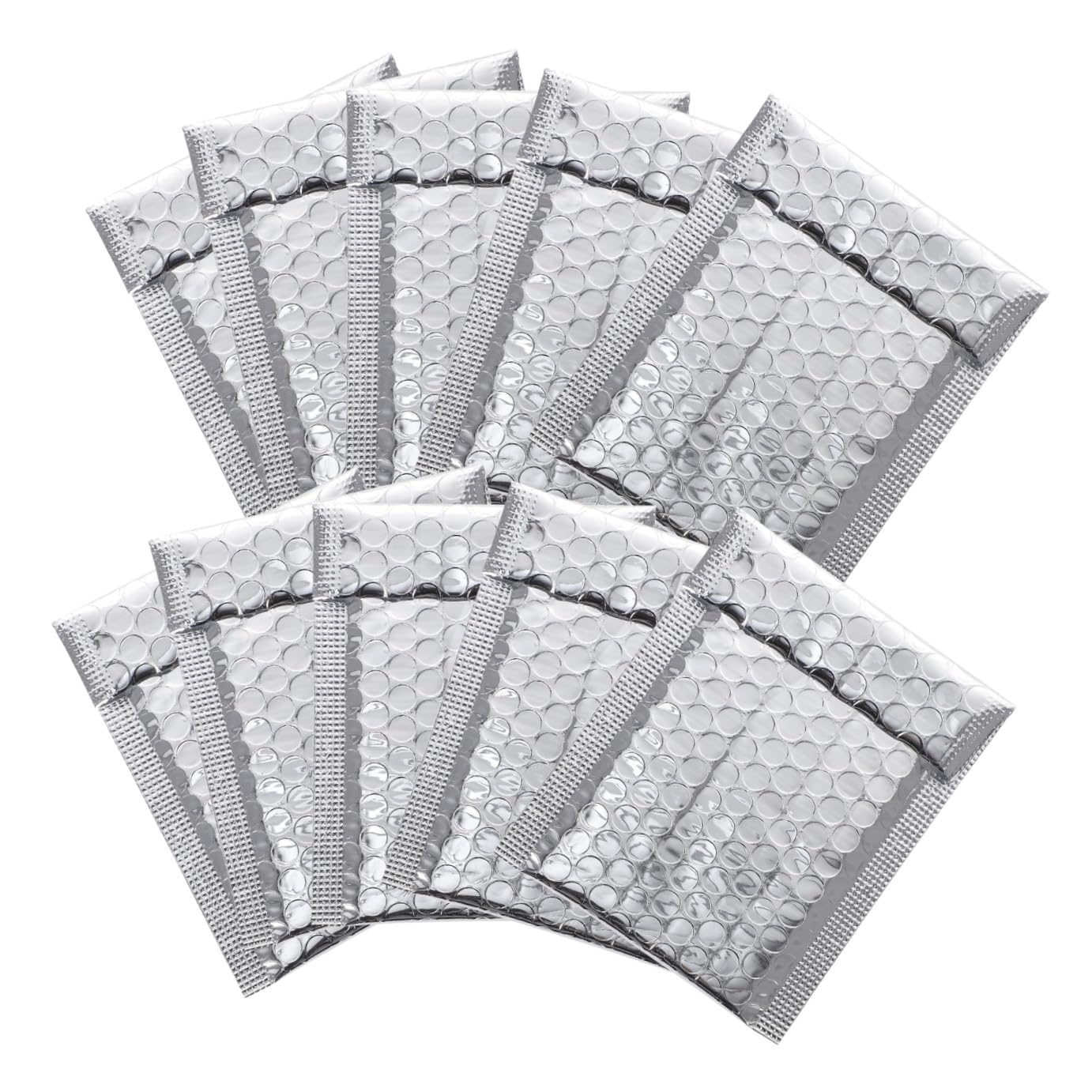 100 pezzi Buste Imbottite per Spedizioni con Bolle d Aria Autoadesive Resistenti e Protettive per Abbigliamento e Oggetti Fragili Formato Argento
