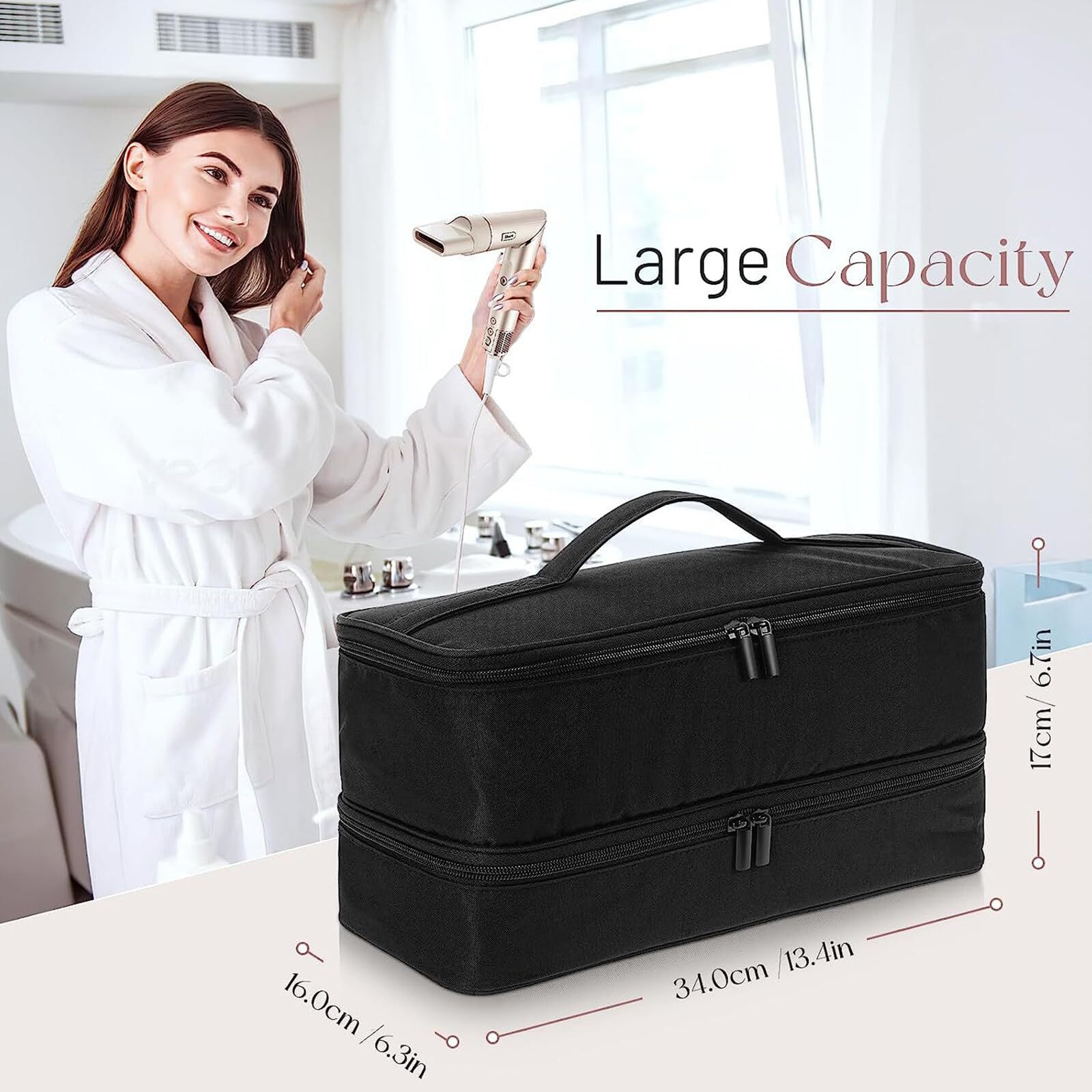 Dwuwarstwowa torba do przenoszenia Shark Flex Style/Dyson Airwrap Styler i załączniki, etui w stylu Shark Flex, podróżna obudowa na suszarkę do włosów rekina, etui na suszarkę do włosów Shark