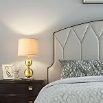 Ziqqeelam 24.8" Gold Tall Table Lamp, Contemporary Table Lamps Single for Living Room, Gold Vase Table Lamp, Modern Buffet Table Lamp Single for Bedroom Bedside, End Table Lamp, Entry Way