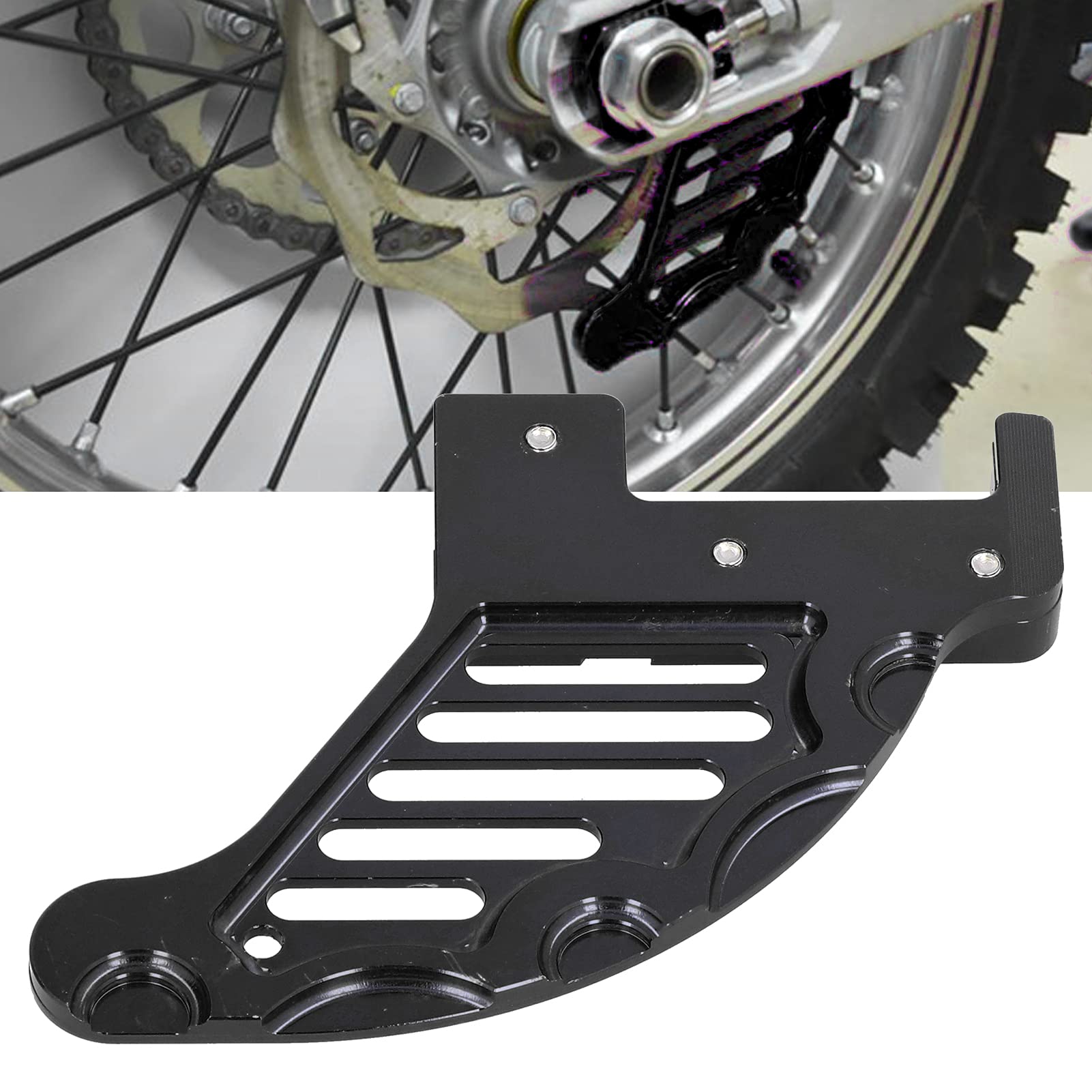 Protège Disque Frein Moto C-FUNN - Noir/Orange Pour KTM 125-530 SX/SXF/XC/XCF/EXC - Installation Facile