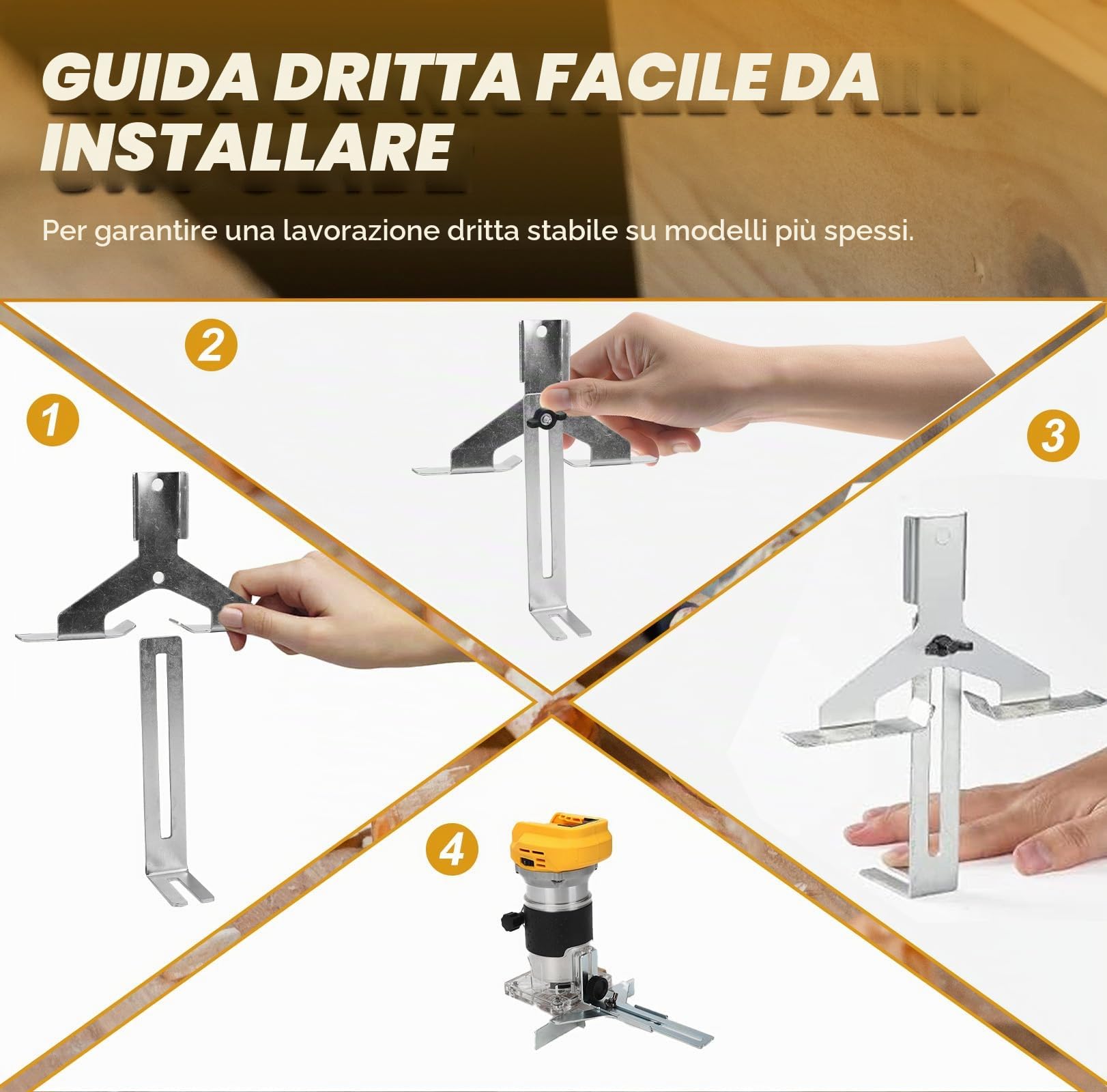 WingFly Fresatrice per Bordi a Batteria per Dewalt 18 V, 20 V, Rifilatore Fresatrice Portatile Senza Spazzole per Lavorazione del Legno, con Set di Frese da 15 Pezzi