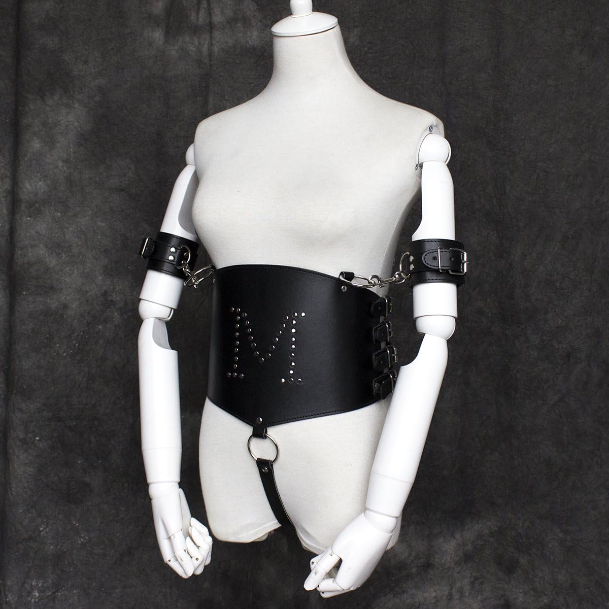 BDSM Sexuality Products Adult Training Supplies Black Leather Bondage Waistband Clothing Wrap up, Shape The Body, wear Straps, Handcuffs