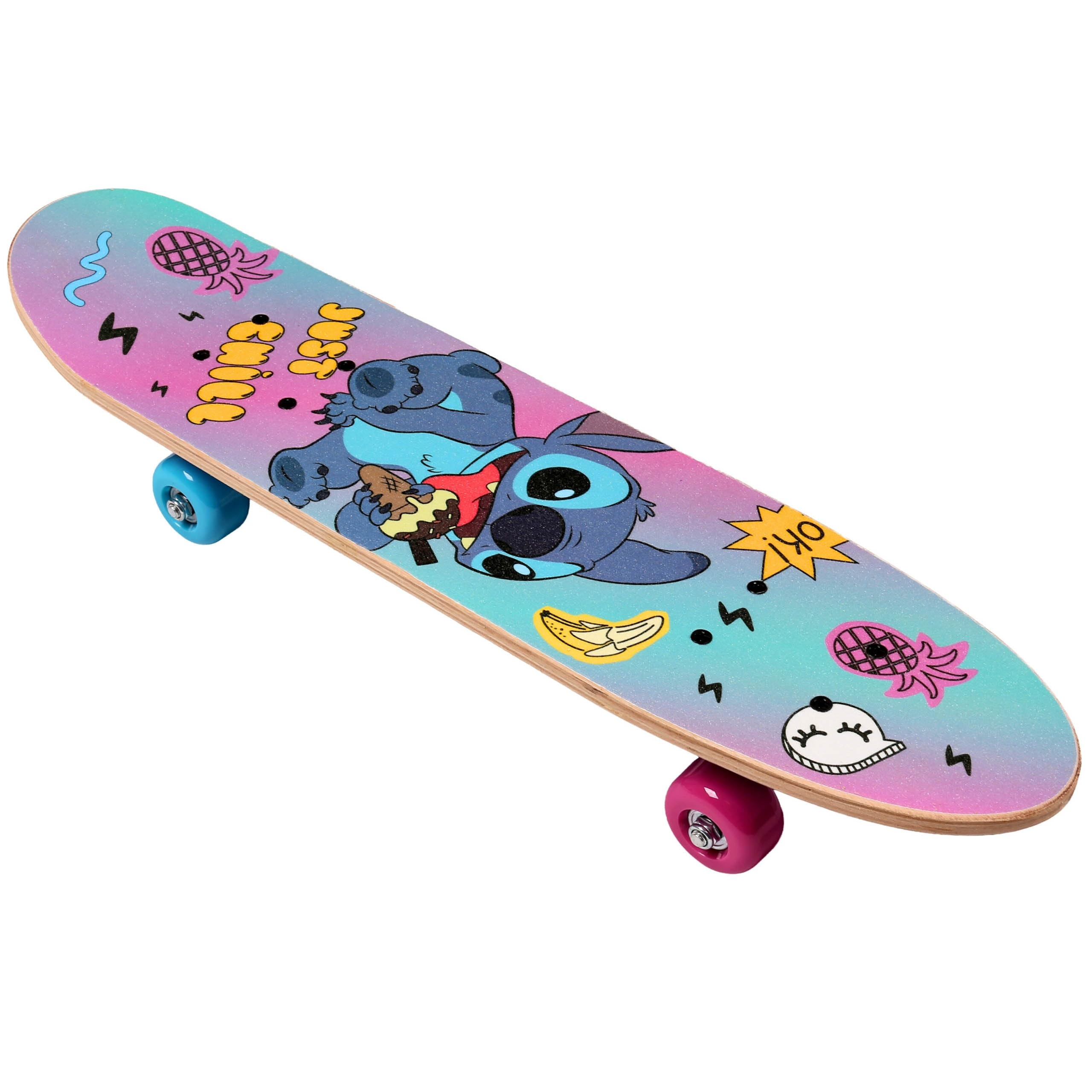 Disney Stitch Planche à roulettes en Bois 61cm, antidérapante, légère et Stable 20-50kg