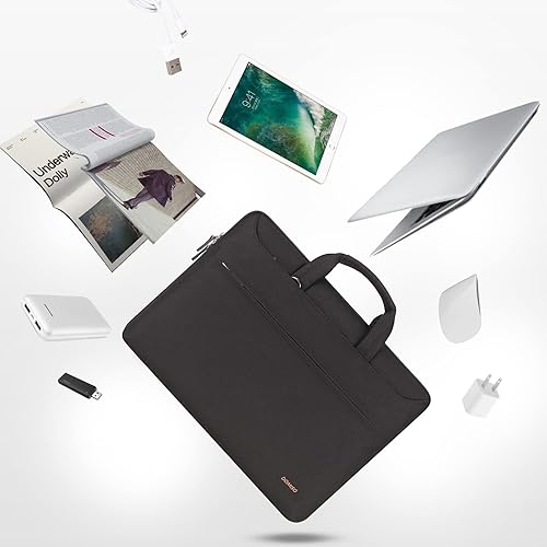 Miniatura 4 de DOMISO Maletín de negocios para laptop de 14 pulgadas, resistente al agua, para MacBook ProHP Stream 14 Chromebook 14Lenovo IdeaPad ThinkPadASUS