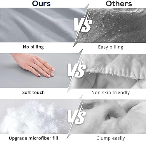 Miniatura 8 de HEVUMYI Juego de edredón de tamaño matrimonial de 7 piezas, juego de edredón reversible para todas las estaciones, juegos de ropa de cama ultra