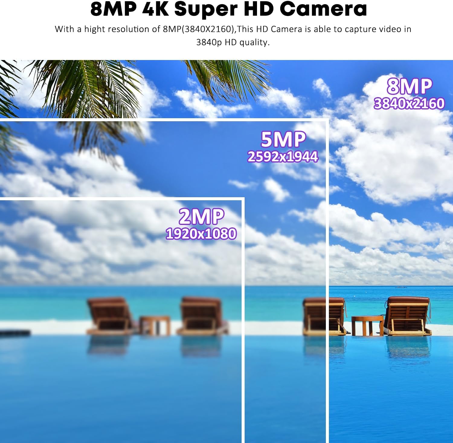 Eyessys HD 4K 8MP IP Turret Dome Camera Color Night PoE with Microphone(Audio), 24/7 Full Time Smart Dual Light LED, Weatherproof IP67 Indoor Outdoor 2.8mm Wide Angle Lens Compatible with NVR/RTSP