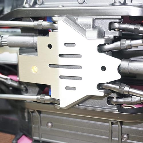 Miniatura 3 de Juego de armadura de chasis RC de 5 piezas, acero inoxidable RC chasis defensor, armadura, guardia, placa de deslizamiento, accesorios de repuesto,