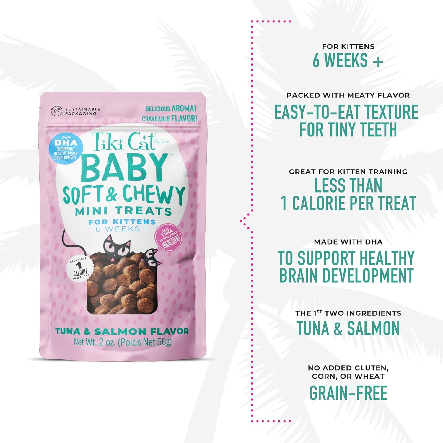 Tiki Cat Baby Soft & Chewy Tuna & Salmon Flavored Treats, 2 oz. (8 Count)