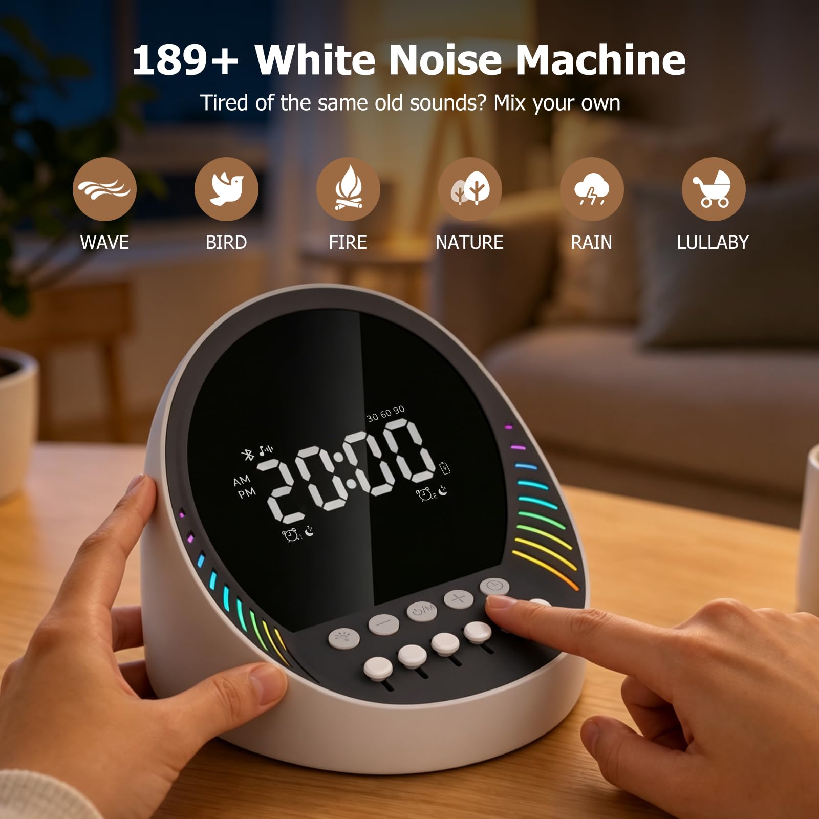 Gemmac Machine à Bruit Blanc pour Dormir, 189 Sons DIY Musique Relaxante