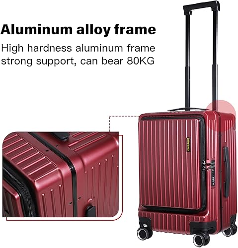 Miniatura 5 de S Unite Star 20 Inch Carry On Luggage with Front Laptop Pocket, Lightweight Hardshell ABS+PC+Aluminum Frame Suitcase with TSA Lock, 360 Spinner