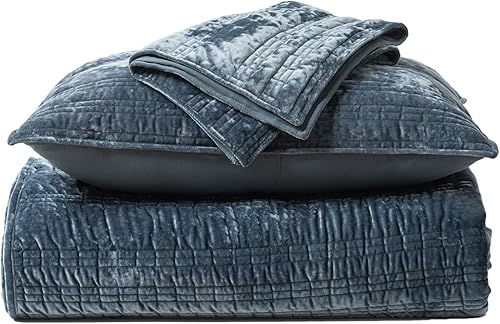 Miniatura 7 de EVERGRACE Juego de edredón de terciopelo fruncido de lujo, tamaño Queen, ultra suave, edredón de terciopelo ligero, funda de cama acolchada con 2