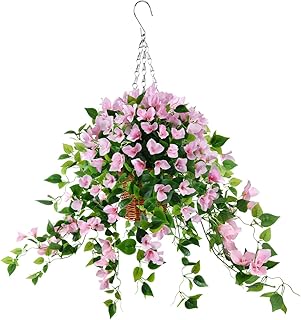 Sponsored Ad - Artificial Vine Plant Hanging Basket，Hanging Basket Silk Hanging Flowers in Basket Outdoor Indoor Patio Law...
