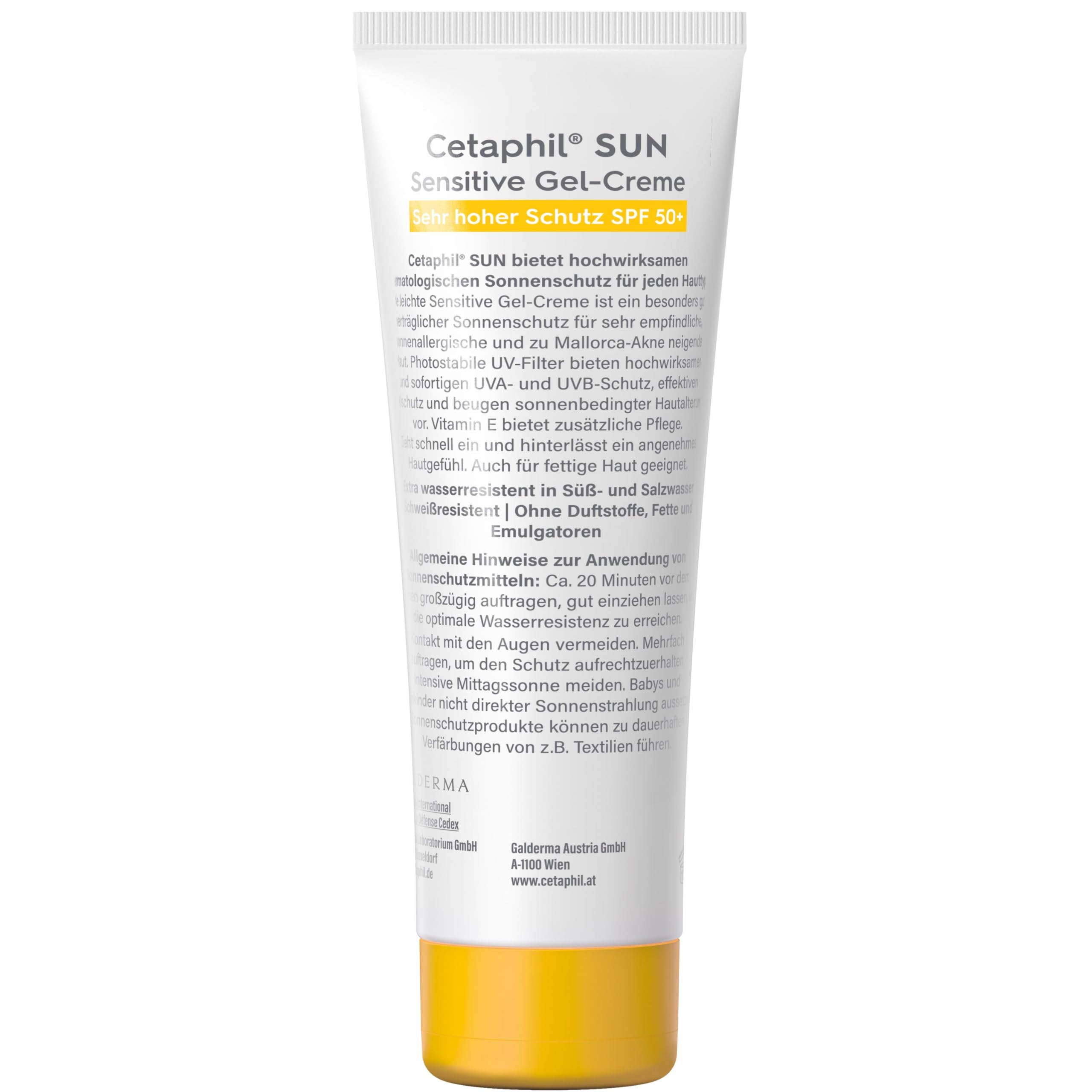 CETAPHIL SUN Sensitive Gel-Creme SPF 50+, 200ml, Sonnencreme für empfindliche, zu Sonnenallergie und Mallorca-Akne neigende Haut, Extra leichter, fettfreier Sonnenschutz, Frei von Parfüm & Emulgatoren