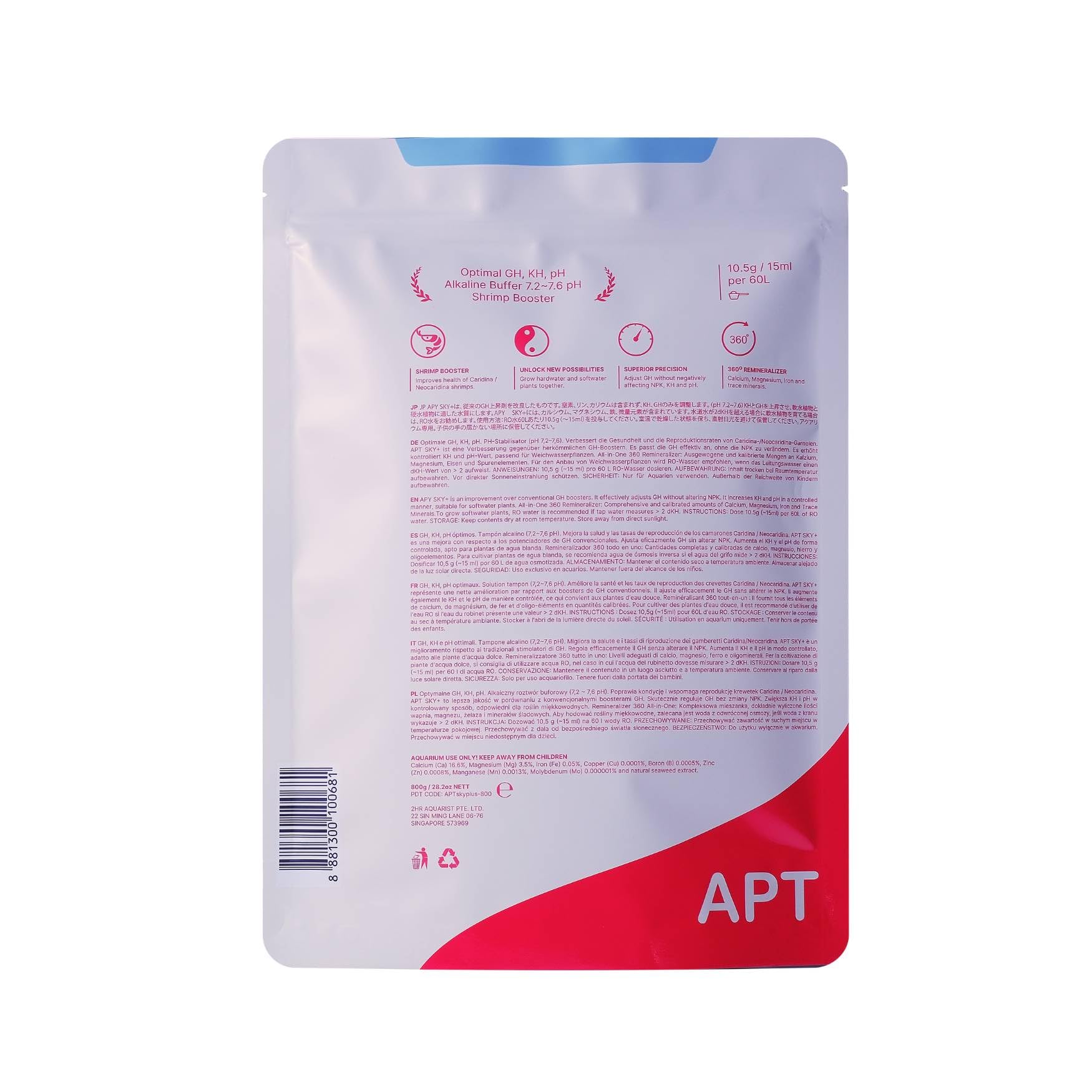 2HR Aquarist APT Sky Plus GH KH booster + Shrimp Minerals (800G), White - Image 2