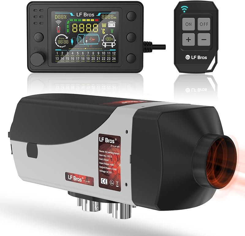 Aquecedor a Diesel LF Bros Split 2 kW 12 V com Timer e Display LCD T3