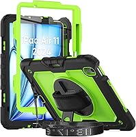 Vista 10 de Herize Funda compatible con iPad Air de 11 pulgadas 2025/2024 con protector de pantalla y soporte para bolígrafo, funda para iPad Air de 7ª/6ª
