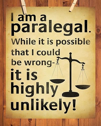 Miniatura 5 de I Am A Paralegal While It Is Possible That I Could Be Wrong It Is Highly Unlikely Wall Art - Arte de pared de 11 x 14 pulgadas, sin marco, divertido