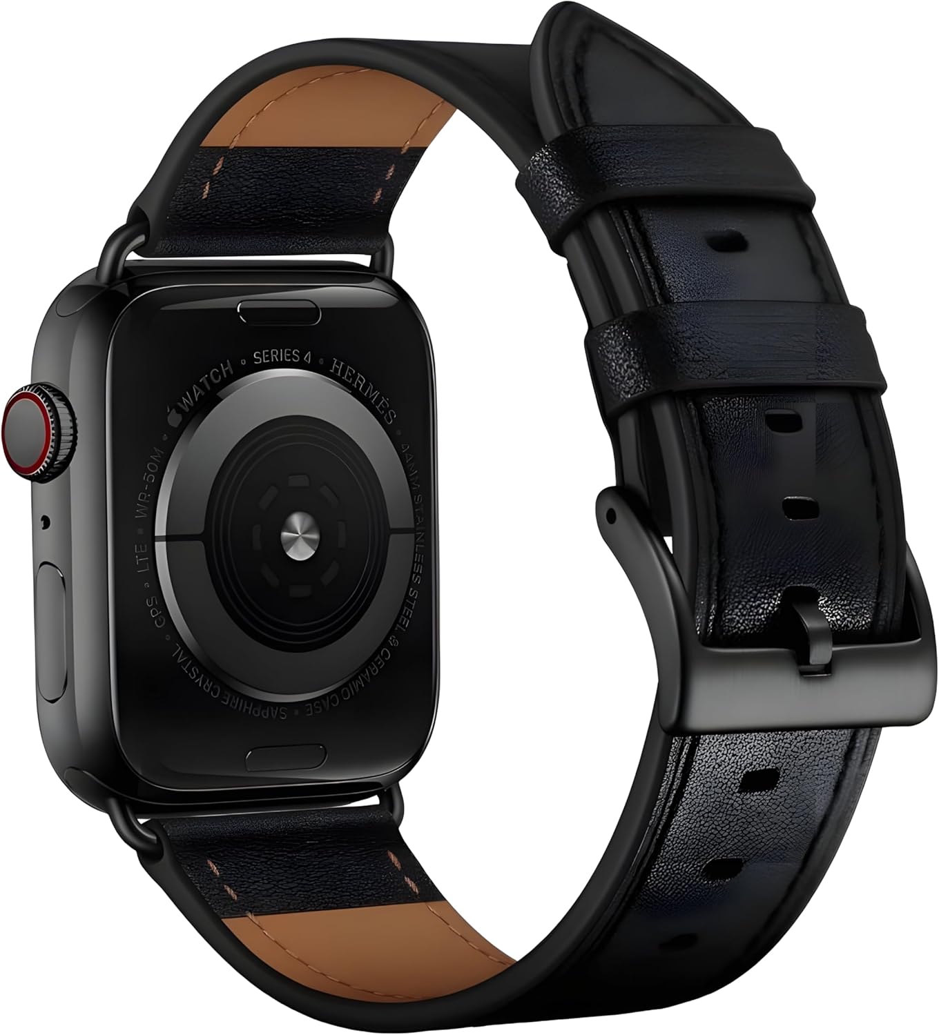 Genuine Leather (Interior and Exterior Both Sides) Wrist Replacement Band [Compatible with Apple iWatch] For Men & Women Sweatproof Strap