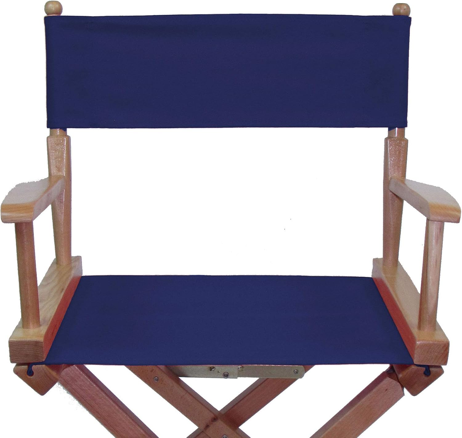Personalized Embroidered Gold Medal Commercial 30"" Bar Height Natural Frame Directors Chair - Navy